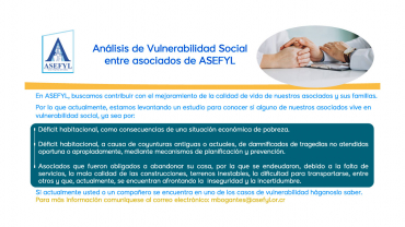 Análisis de Vulnerabilidad Social entre asociados de ASEFYL.